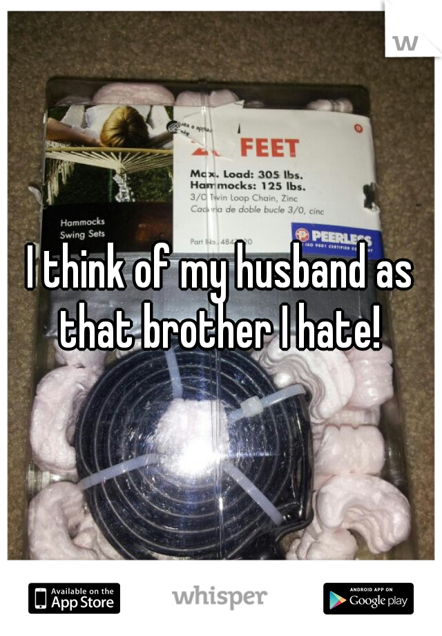 I think of my husband as that brother I hate! 