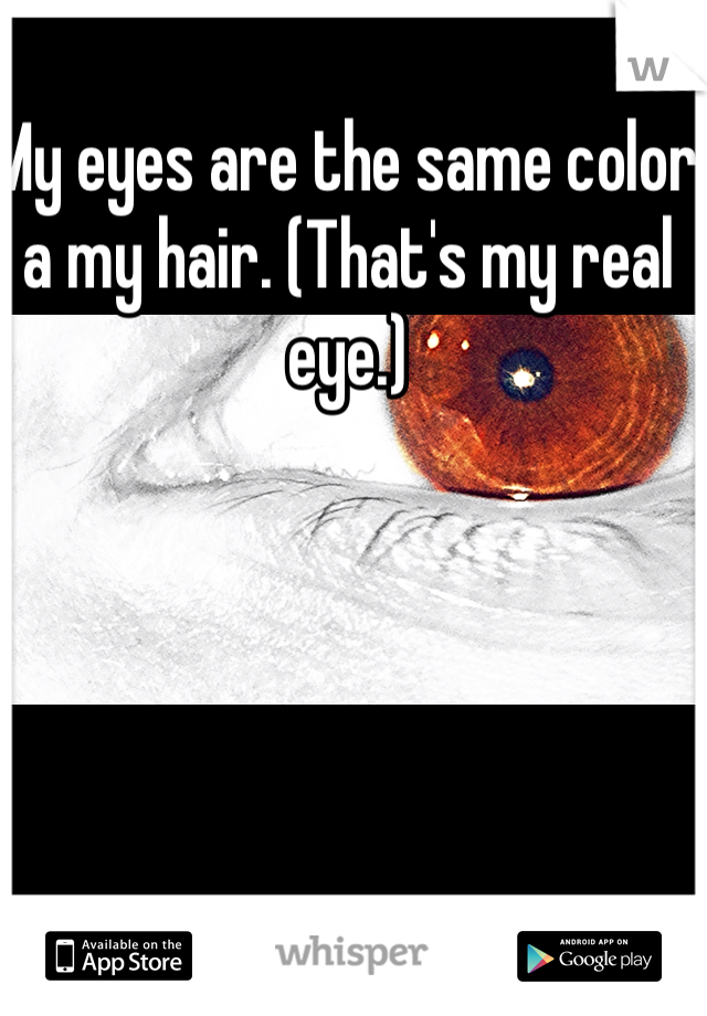 My eyes are the same color a my hair. (That's my real eye.)