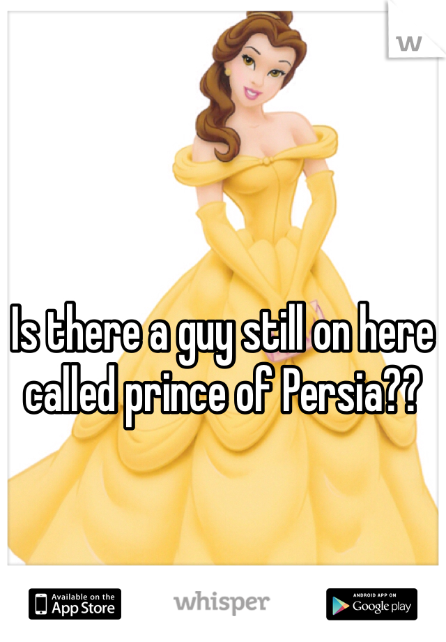 Is there a guy still on here called prince of Persia?? 