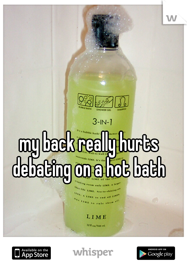 my back really hurts debating on a hot bath 