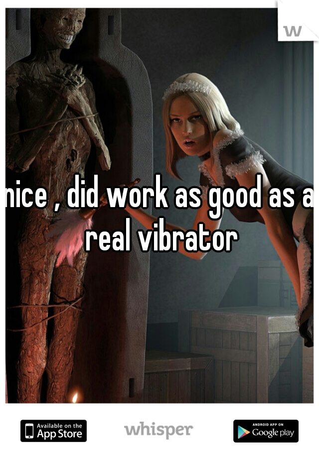 nice , did work as good as a real vibrator