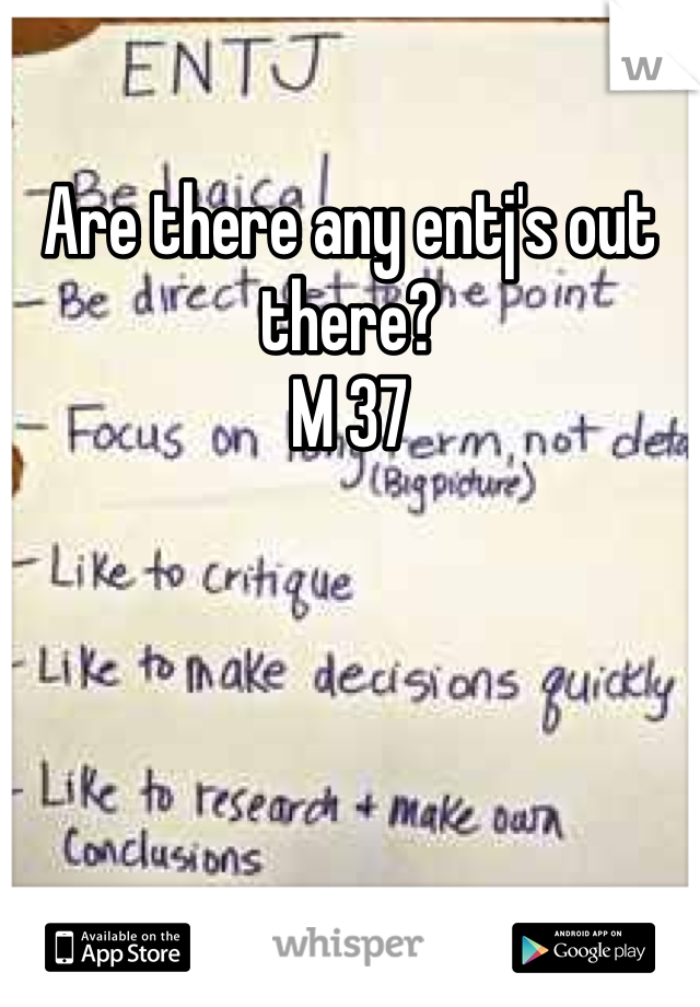 Are there any entj's out there? 
M 37