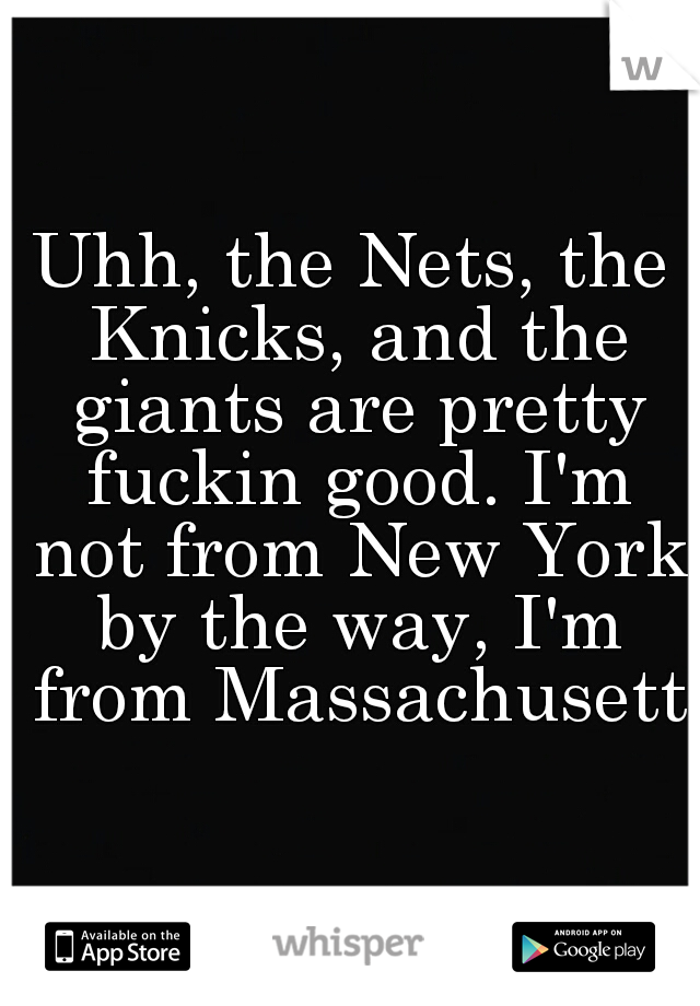 Uhh, the Nets, the Knicks, and the giants are pretty fuckin good. I'm not from New York by the way, I'm from Massachusetts