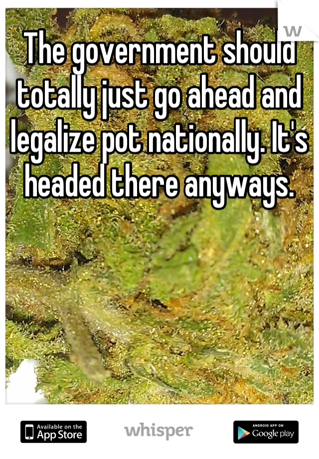 The government should totally just go ahead and legalize pot nationally. It's headed there anyways.