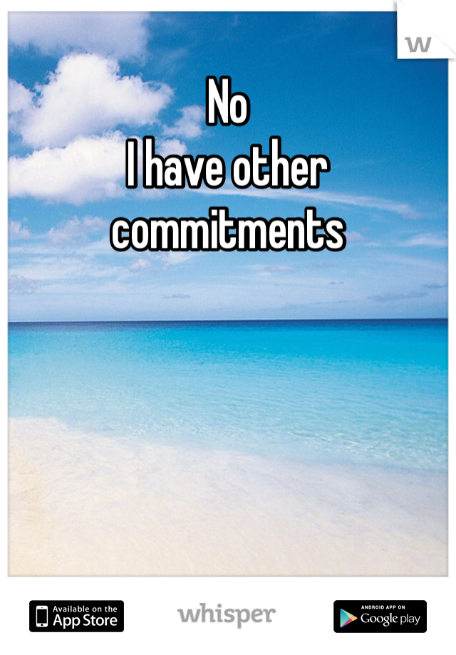 No
I have other commitments