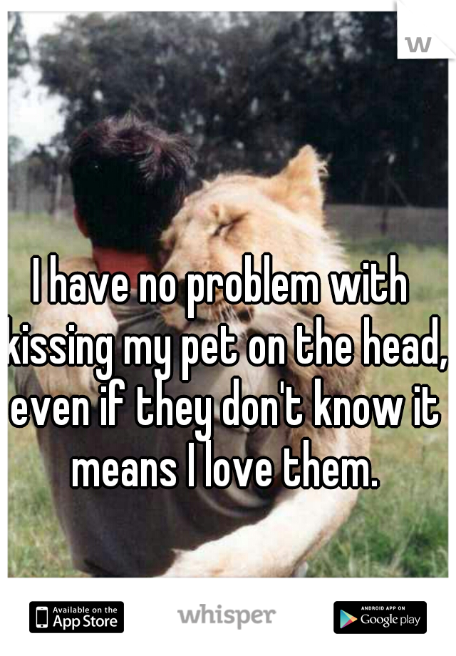 I have no problem with kissing my pet on the head, even if they don't know it means I love them.