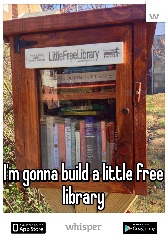 I'm gonna build a little free library