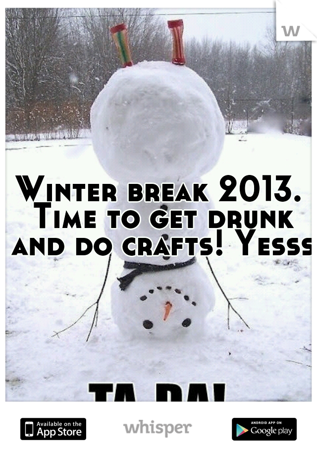 Winter break 2013. Time to get drunk and do crafts! Yesss 