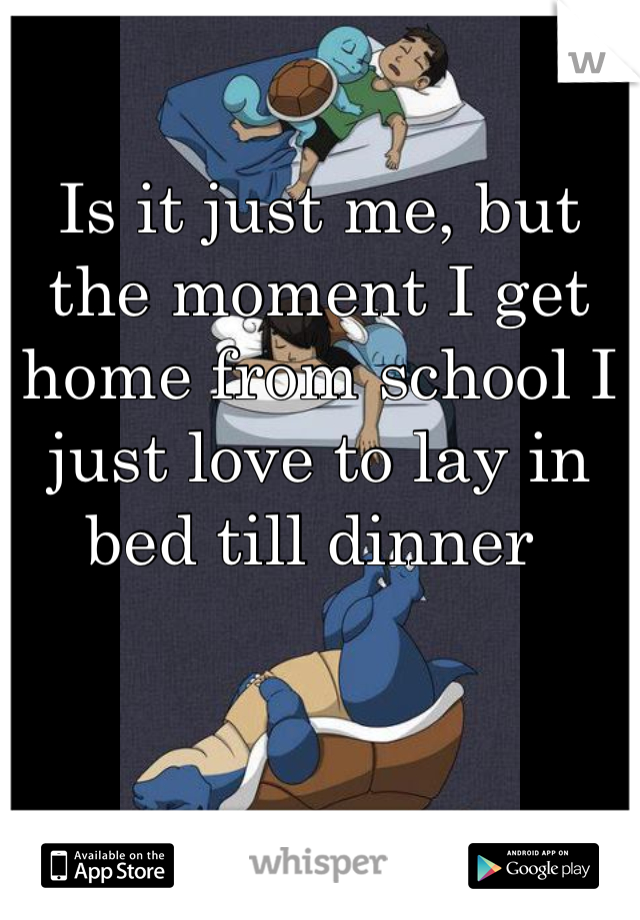 Is it just me, but the moment I get home from school I just love to lay in bed till dinner 