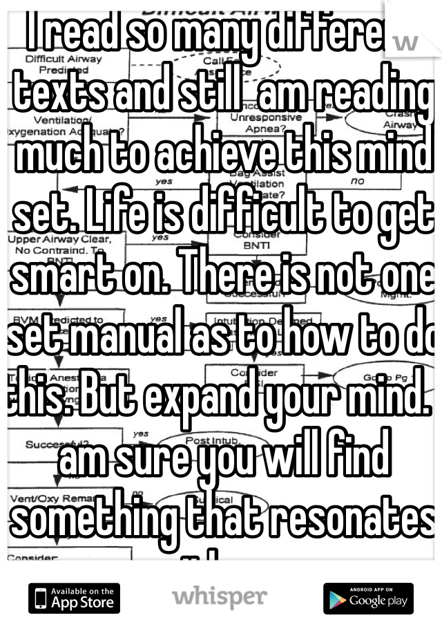 I read so many different texts and still  am reading much to achieve this mind set. Life is difficult to get smart on. There is not one set manual as to how to do this. But expand your mind. I am sure you will find something that resonates with you. 