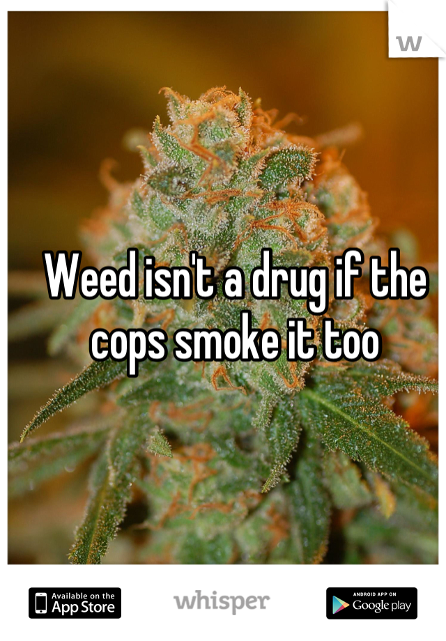 Weed isn't a drug if the cops smoke it too