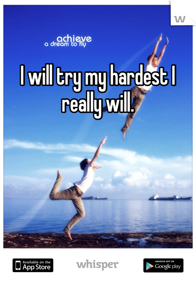 I will try my hardest I really will. 