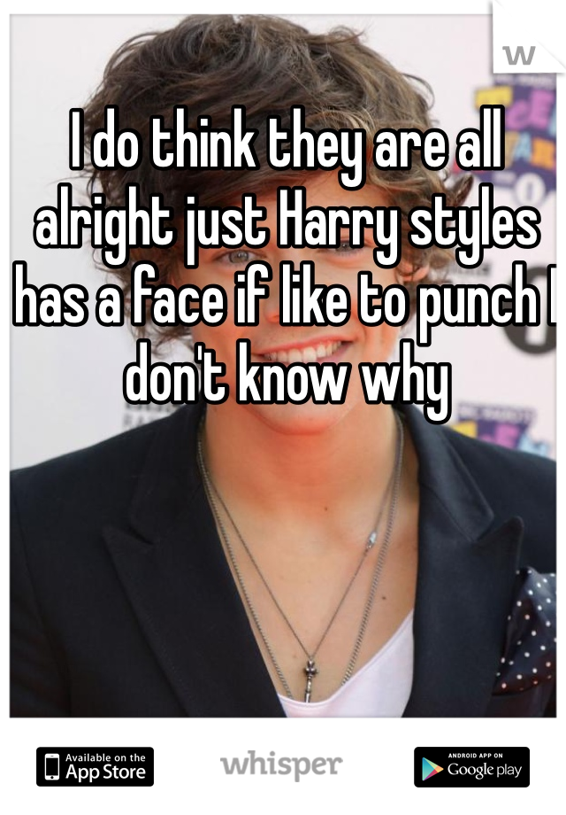 I do think they are all alright just Harry styles has a face if like to punch I don't know why