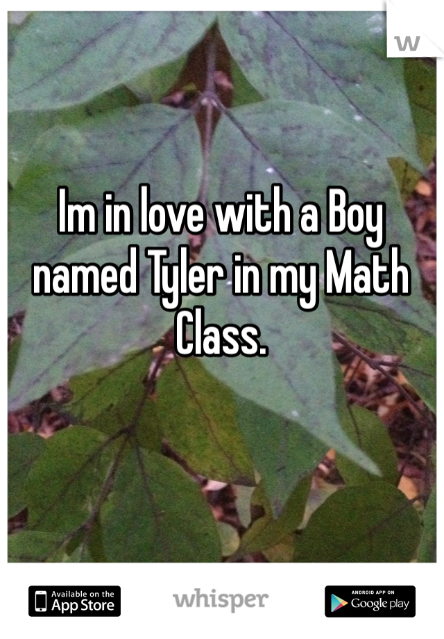 Im in love with a Boy named Tyler in my Math Class.