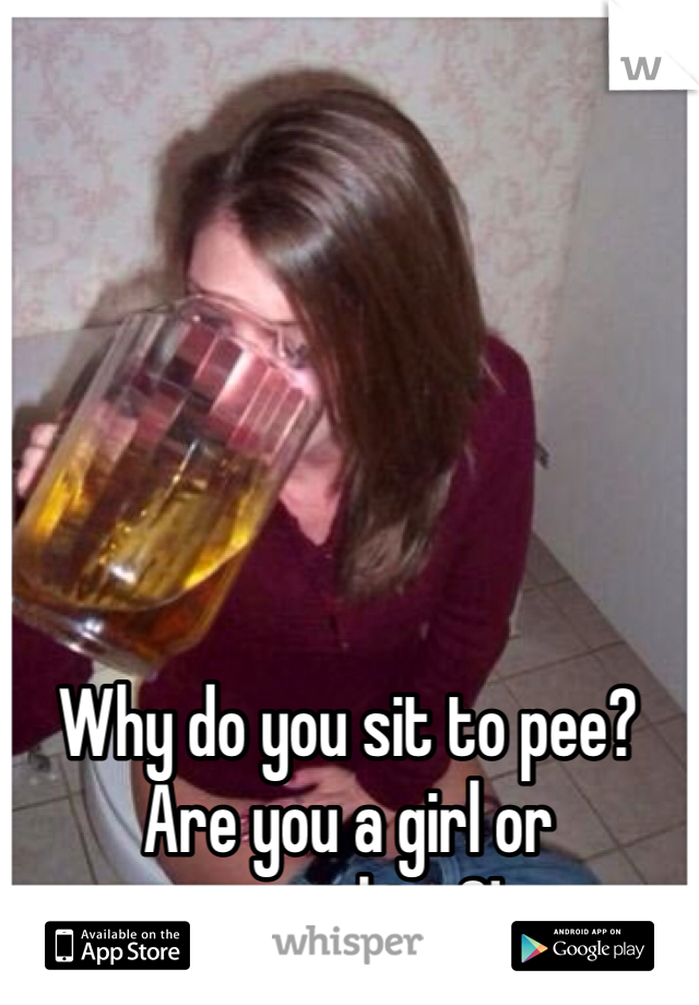 Why do you sit to pee? Are you a girl or something?!