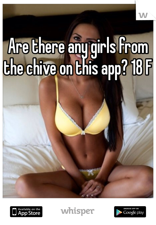 Are there any girls from the chive on this app? 18 F