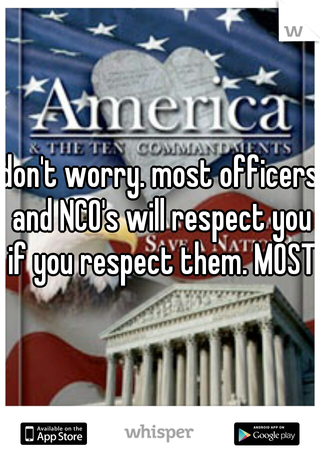 don't worry. most officers and NCO's will respect you if you respect them. MOST