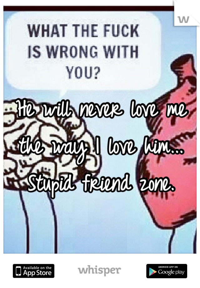 He will never love me the way I love him... Stupid friend zone.