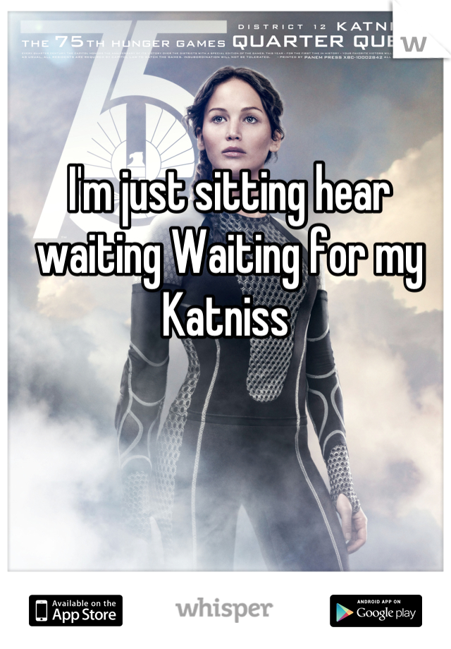 I'm just sitting hear waiting Waiting for my Katniss 