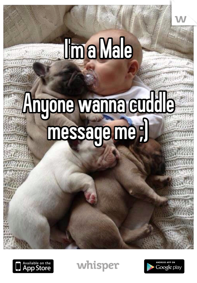 I'm a Male 

Anyone wanna cuddle message me ;) 