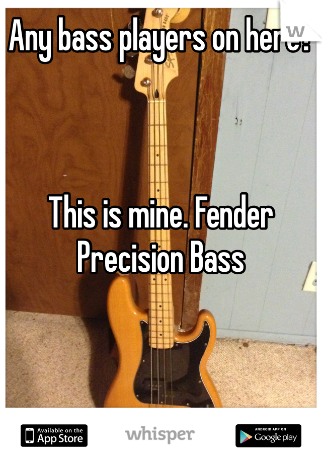 Any bass players on here?



This is mine. Fender Precision Bass