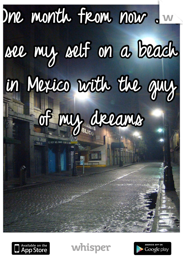 One month from now ... I see my self on a beach in Mexico with the guy of my dreams 