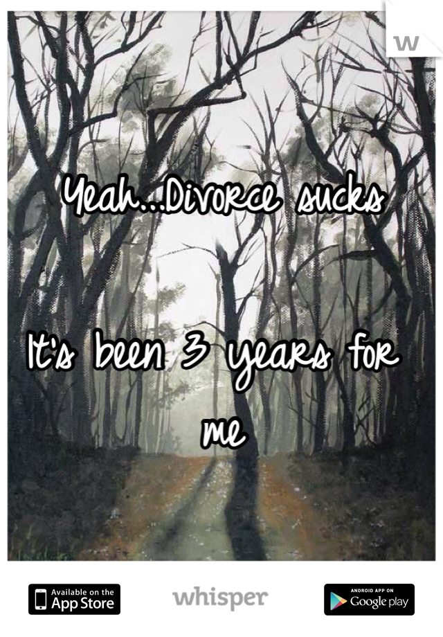 Yeah...Divorce sucks

It's been 3 years for me