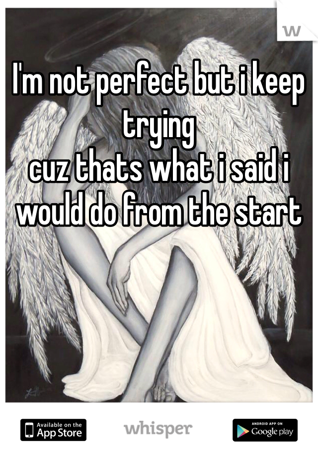 I'm not perfect but i keep trying
cuz thats what i said i would do from the start