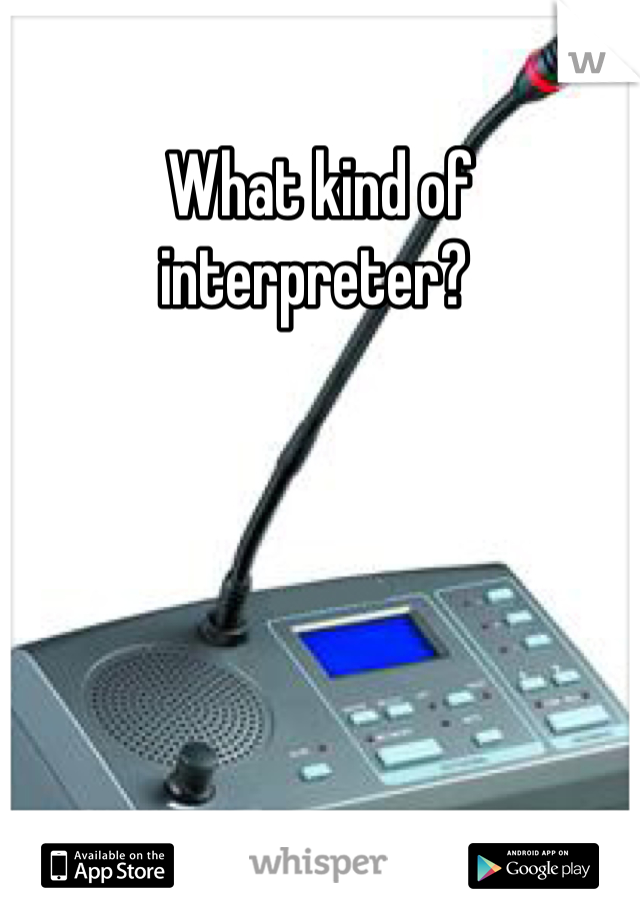 What kind of interpreter? 