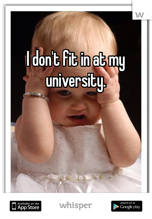 I don't fit in at my university.