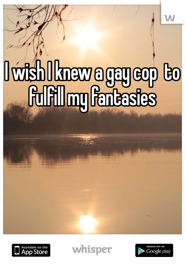 I wish I knew a gay cop  to fulfill my fantasies 