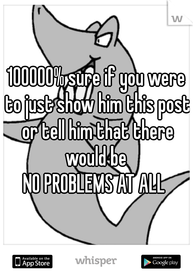 100000% sure if you were to just show him this post or tell him that there would be 
NO PROBLEMS AT ALL 
