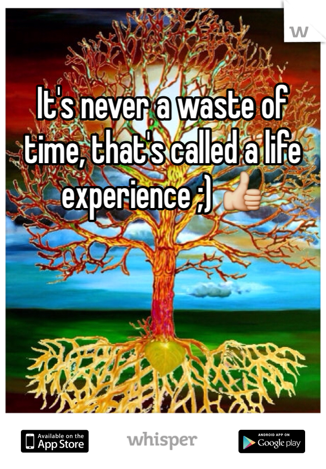 It's never a waste of time, that's called a life experience ;) 👍 