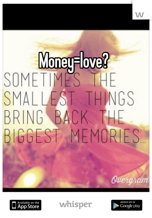 Money=love?