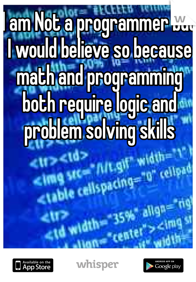 I am Not a programmer but I would believe so because math and programming both require logic and problem solving skills