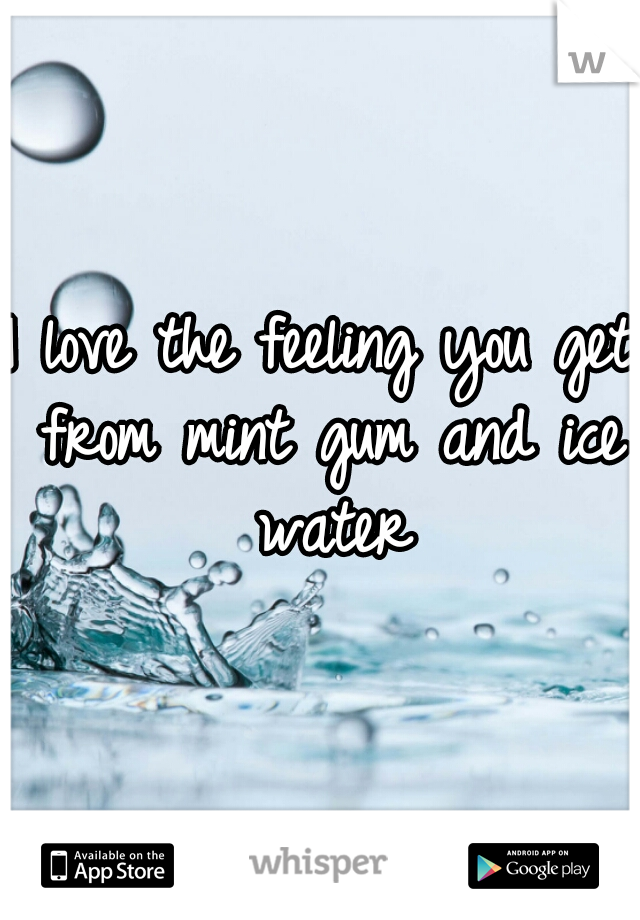 I love the feeling you get from mint gum and ice water