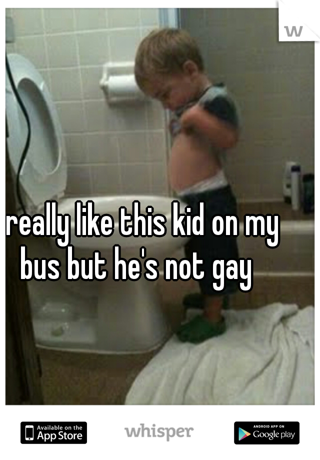 I really like this kid on my bus but he's not gay 