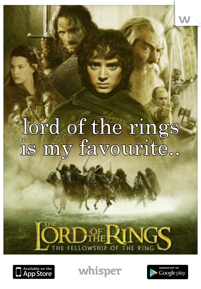 lord of the rings
is my favourite..
