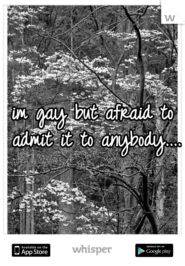 im gay but afraid to admit it to anybody....