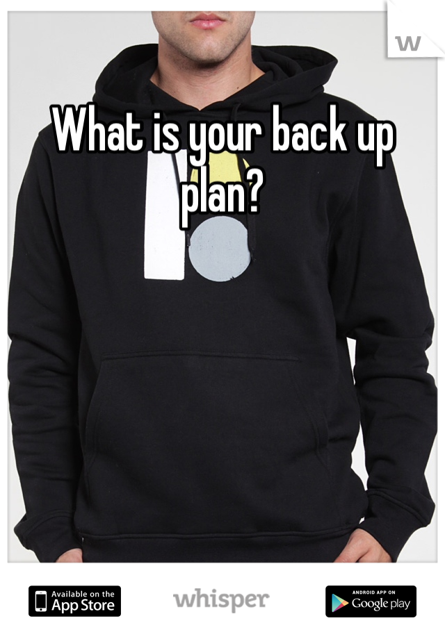 What is your back up plan?