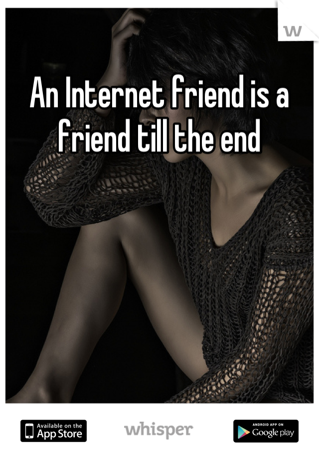 An Internet friend is a friend till the end