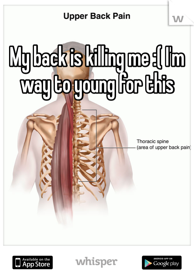 My back is killing me :( I'm way to young for this 