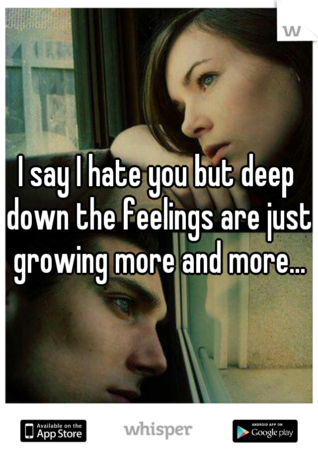 I say I hate you but deep down the feelings are just growing more and more...