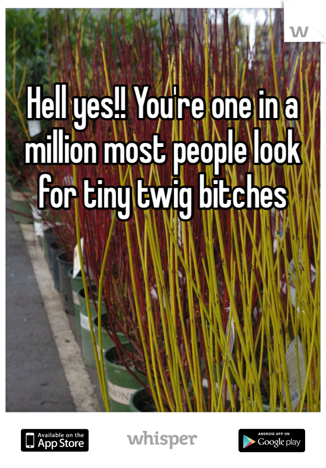 Hell yes!! You're one in a million most people look for tiny twig bitches 