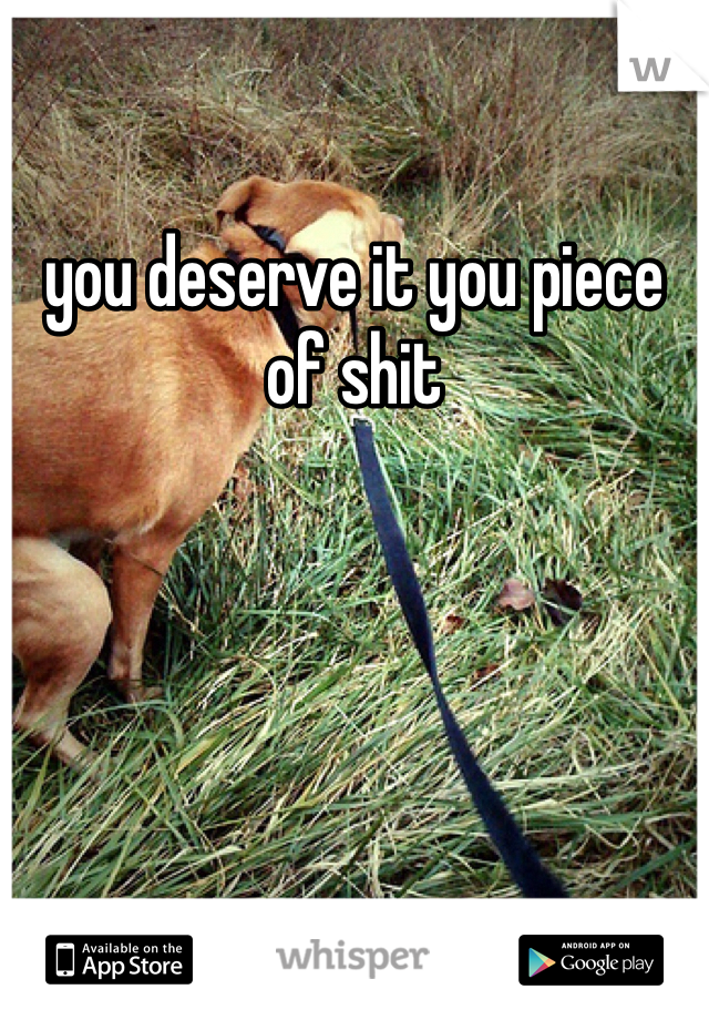 you deserve it you piece of shit