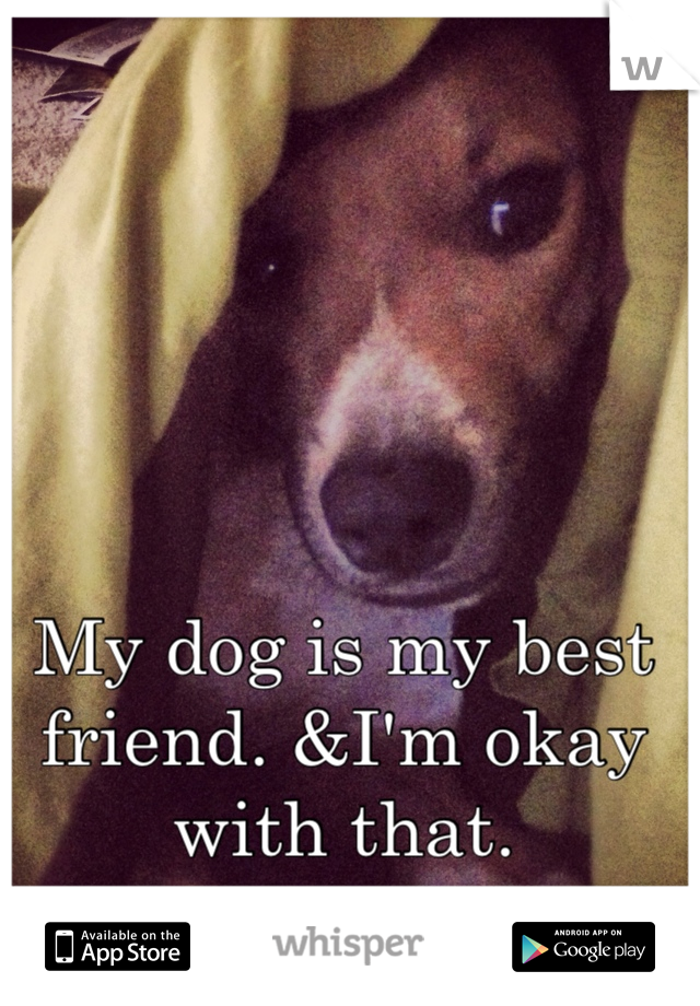 My dog is my best friend. &I'm okay with that. 