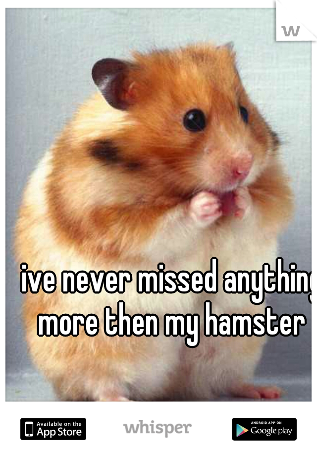 ive never missed anything
more then my hamster