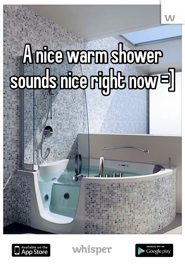 A nice warm shower sounds nice right now =]