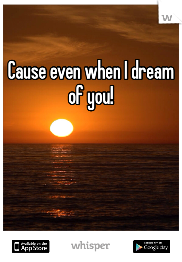 Cause even when I dream of you! 