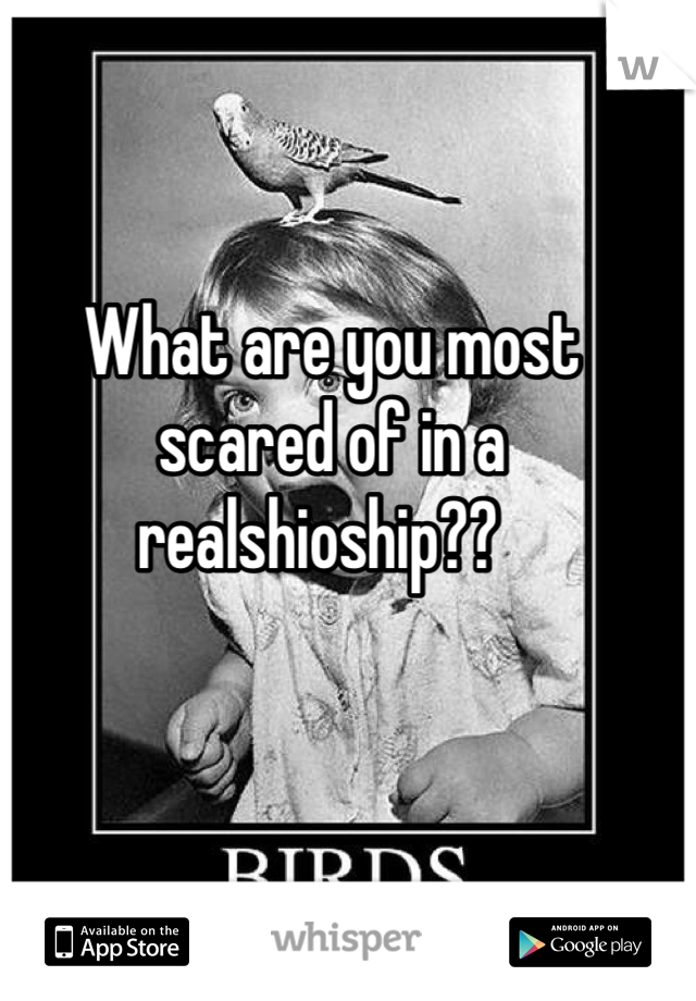 What are you most scared of in a realshioship??  